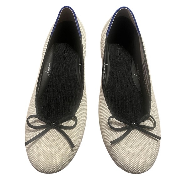 Rothy's Shoes - Rothys 8 Ballet Flat Diamond Metallic Black Bows Balletcore Coquette Shoes Flats